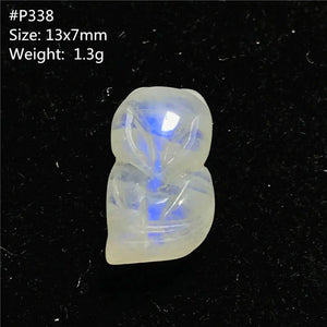 Natural Light Moonstone Pendant Fox Carved Crystal Beads Jewelry