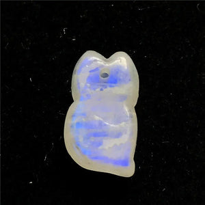 Natural Light Moonstone Pendant Fox Carved Crystal Beads Jewelry