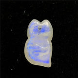 Natural Light Moonstone Pendant Fox Carved Crystal Beads Jewelry