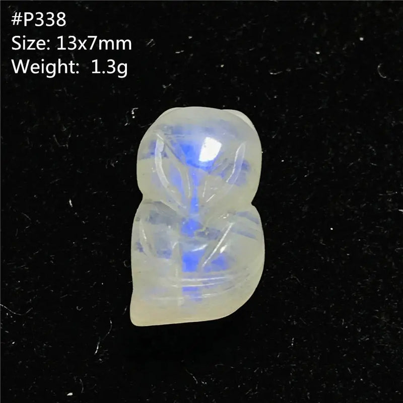 Natural Light Moonstone Pendant Fox Carved Crystal Beads Jewelry