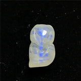 Natural Light Moonstone Pendant Fox Carved Crystal Beads Jewelry