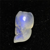Fox Carved Natural Light Moonstone Pendant 15x8x7mm