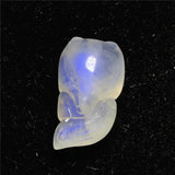 Fox Carved Natural Light Moonstone Pendant 15x8x7mm