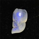 Fox Carved Natural Light Moonstone Pendant 15x8x7mm