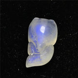 Fox Carved Natural Light Moonstone Pendant 15x8x7mm