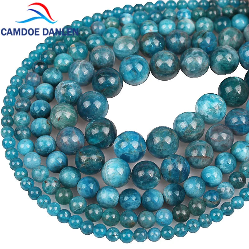Natural Ocean Apatite Gem Stone Round Beads 4-12MM for DIY Bracelet