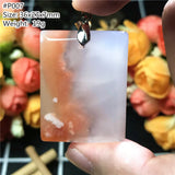 Cherry Agate Pendant Crystal Silver Beads Gift