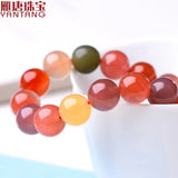 Natural Colorful Salt Yanyuan Agate Bracelet 7-13mm Crystal Bracelet AAAAA