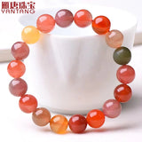 Natural Colorful Salt Yanyuan Agate Bracelet 7-13mm Crystal Bracelet AAAAA