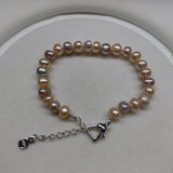6-8mm Freshwater Pearl Bracelet Bangle for Women Lady's Gift