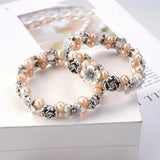 Baroque Pearl Bracelet Rose Charm Beads 6-7mm Pearl Jewelry