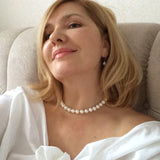 Real Freshwater Pearl Necklace Women, 925 Silver Anniversary Gift