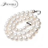 Real Freshwater Pearl Necklace Women, 925 Silver Anniversary Gift