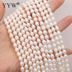 Natural Freshwater Pearl Beads Irregular Rice Shape for Women Necklace Bracelet