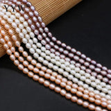 Natural Freshwater Pearl Beads Irregular Rice Shape for Women Necklace Bracelet