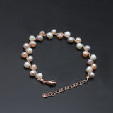 Colorful Freshwater Pearl Bracelet for Women, Layer Charm Bracelet