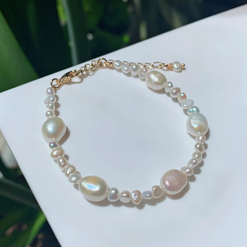 Baroque Pearl Beaded Strand Bracelets Wedding Jewelry
