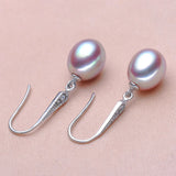 Freshwater Pearl Earrings 925 Sterling Silver Jewelry Women Wedding