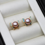 Natural Freshwater Pearl Earrings 925 Sterling Silver Girl Birthday Gift