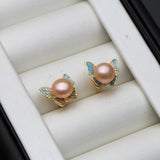 Natural Freshwater Pearl Earrings 925 Sterling Silver Girl Birthday Gift