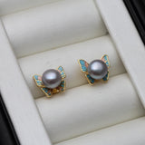 Natural Freshwater Pearl Earrings 925 Sterling Silver Girl Birthday Gift