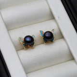 Natural Freshwater Pearl Earrings 925 Sterling Silver Girl Birthday Gift