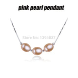 Natural Freshwater Pearl Necklace Women 925 Silver Pendant Wedding Jewelry