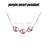 Natural Freshwater Pearl Necklace Women 925 Silver Pendant Wedding Jewelry