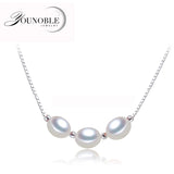 Natural Freshwater Pearl Necklace Women 925 Silver Pendant Wedding Jewelry
