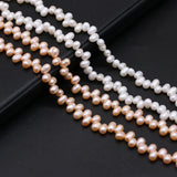 Natural Freshwater Pearl Oval Rice Beads Seven Hole Loose Pearls DIY Jewelry