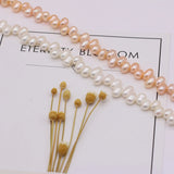 Natural Freshwater Pearl Oval Rice Beads Seven Hole Loose Pearls DIY Jewelry