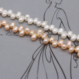 Natural Freshwater Pearl Oval Rice Beads Seven Hole Loose Pearls DIY Jewelry