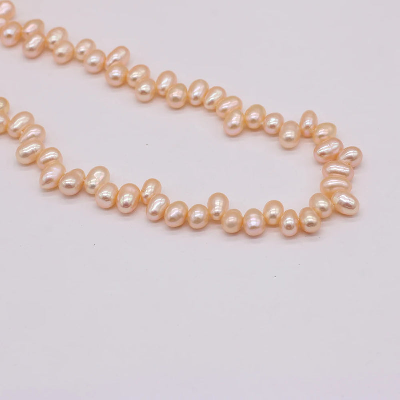 Natural Freshwater Pearl Oval Rice Beads Seven Hole Loose Pearls DIY Jewelry