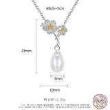 Daisy Pearl Necklace 925 Sterling Silver