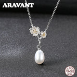 Daisy Pearl Necklace 925 Sterling Silver