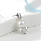 Natural Freshwater Pearl Pendant Necklace 925 Silver Fine Jewelry