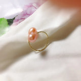 Freshwater Pearl Ring Stainless Steel Open Ring Party Jewelry