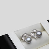 Pearl Stud Earrings 925 Silver Jewelry Bridal Gift Pink