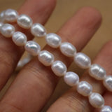 7-8mm Oval Freshwater Pearl Beads for Jewelry Making