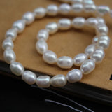 7-8mm Oval Freshwater Pearl Beads for Jewelry Making