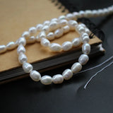 7-8mm Oval Freshwater Pearl Beads for Jewelry Making
