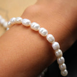 7-8mm Oval Freshwater Pearl Beads for Jewelry Making
