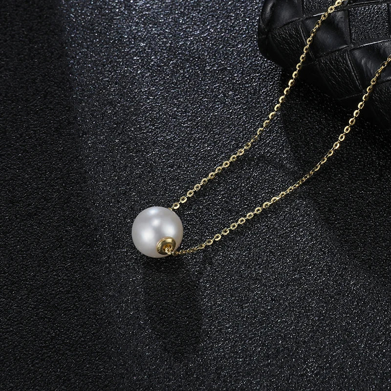 Freshwater Pearls Round Pendant Necklace 925 Sterling Silver