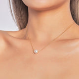 Freshwater Pearls Round Pendant Necklace 925 Sterling Silver