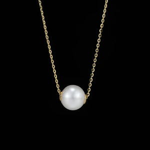 Freshwater Pearls Round Pendant Necklace 925 Sterling Silver