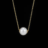 Freshwater Pearls Round Pendant Necklace 925 Sterling Silver