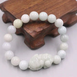 Natural Jade Beads Bracelet 9-10mm Luck Pixiu Dragon Son Bracelet