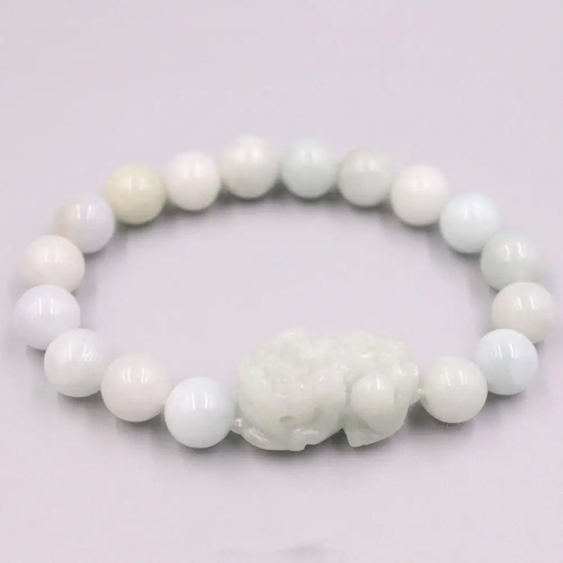 Natural Jade Beads Bracelet 9-10mm Luck Pixiu Dragon Son Bracelet