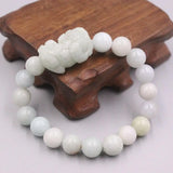 Natural Jade Beads Bracelet 9-10mm Luck Pixiu Dragon Son Bracelet