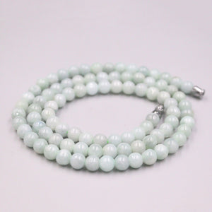 Natural Jade Beads Necklace 5.5mm Round Beads Chain 20inchL